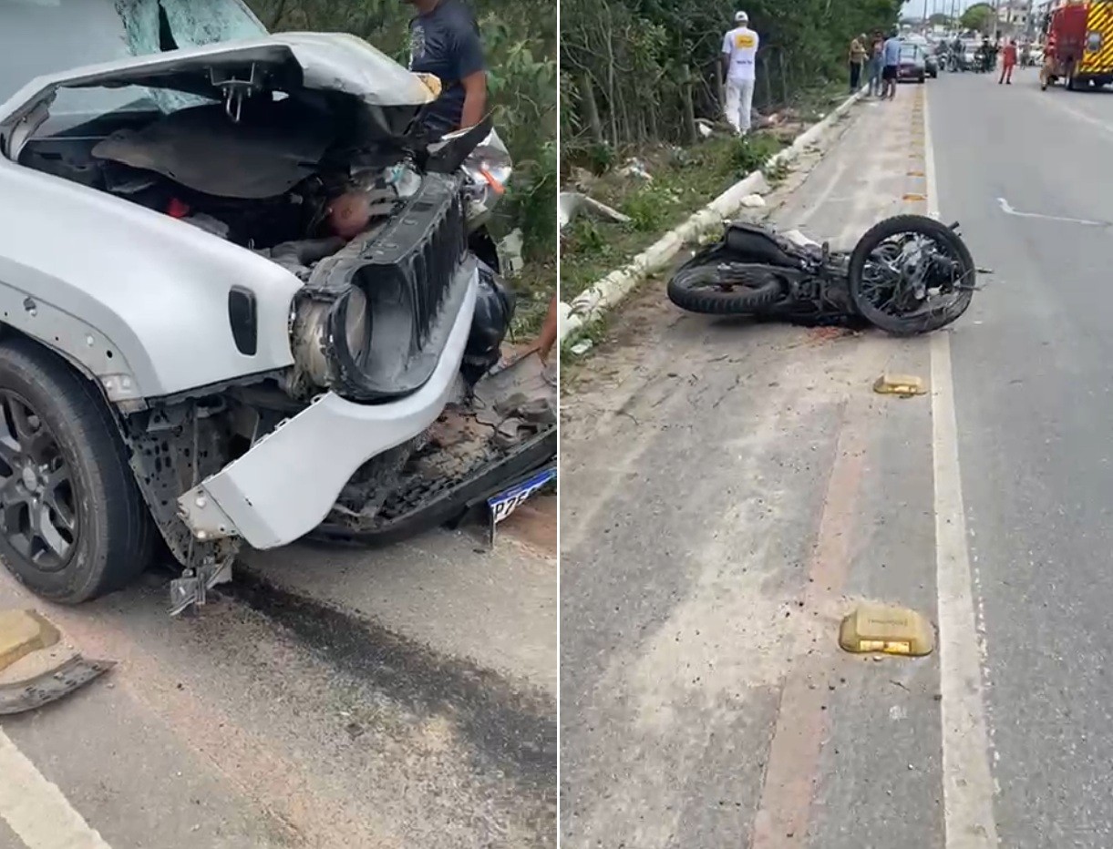 Jovem morre em acidente entre carro e moto em Cabo Frio
