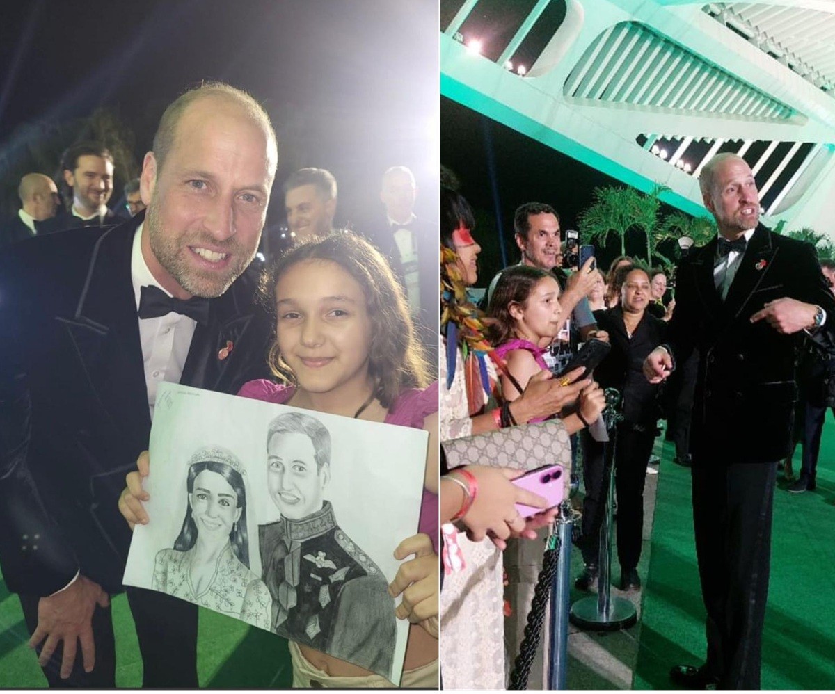 Menina de Iguaba Grande entrega desenho ao príncipe William no Rio